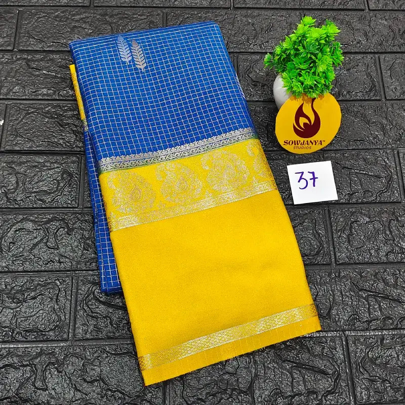 Premium Quality Mysore Crepe Sarees with Rich Pallu-MYSORE37