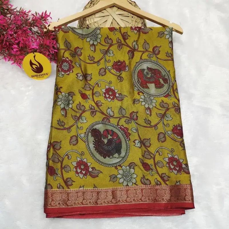 Maheshwari Design Fancy Sarees With Zari Border - SSMHW6