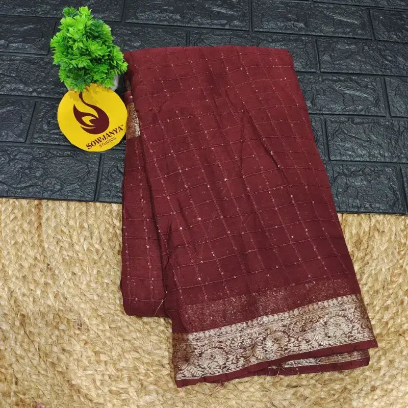 Premium Viscose Georgette Sequence Saree - SSSQU01