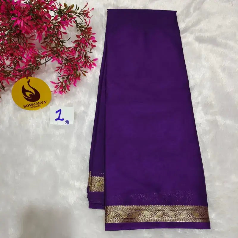 Premium Quality Mysore Crepe Small Border Sarees - CHITTI1