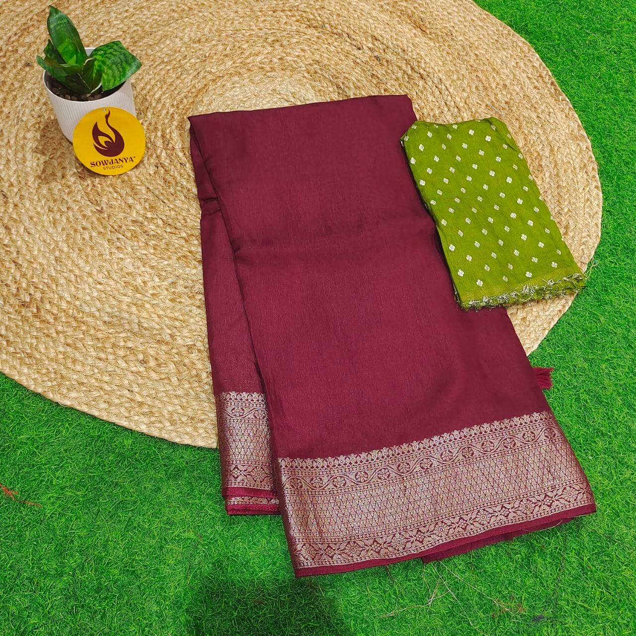 Premium Viscose Crape Georgette Saree's - SSBRC03