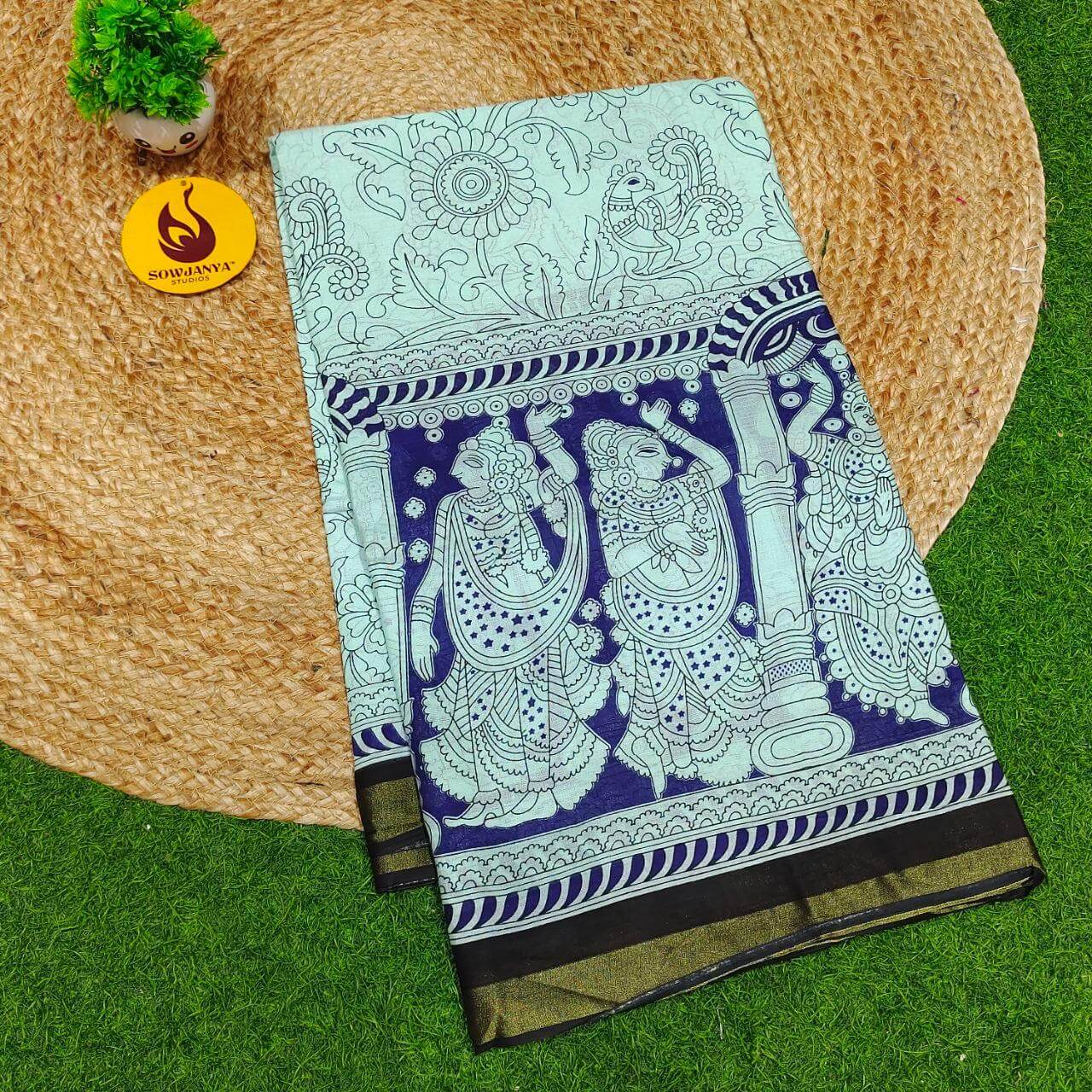 Premium Soft Mul Kalamkari Cotton Saree's- SSCTN19