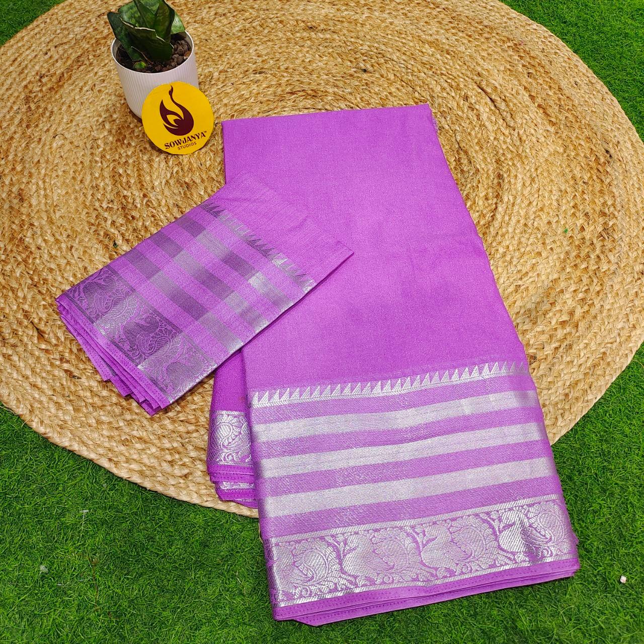 Premium Viscose Mangalagiri Border Saree's - BESTMG1