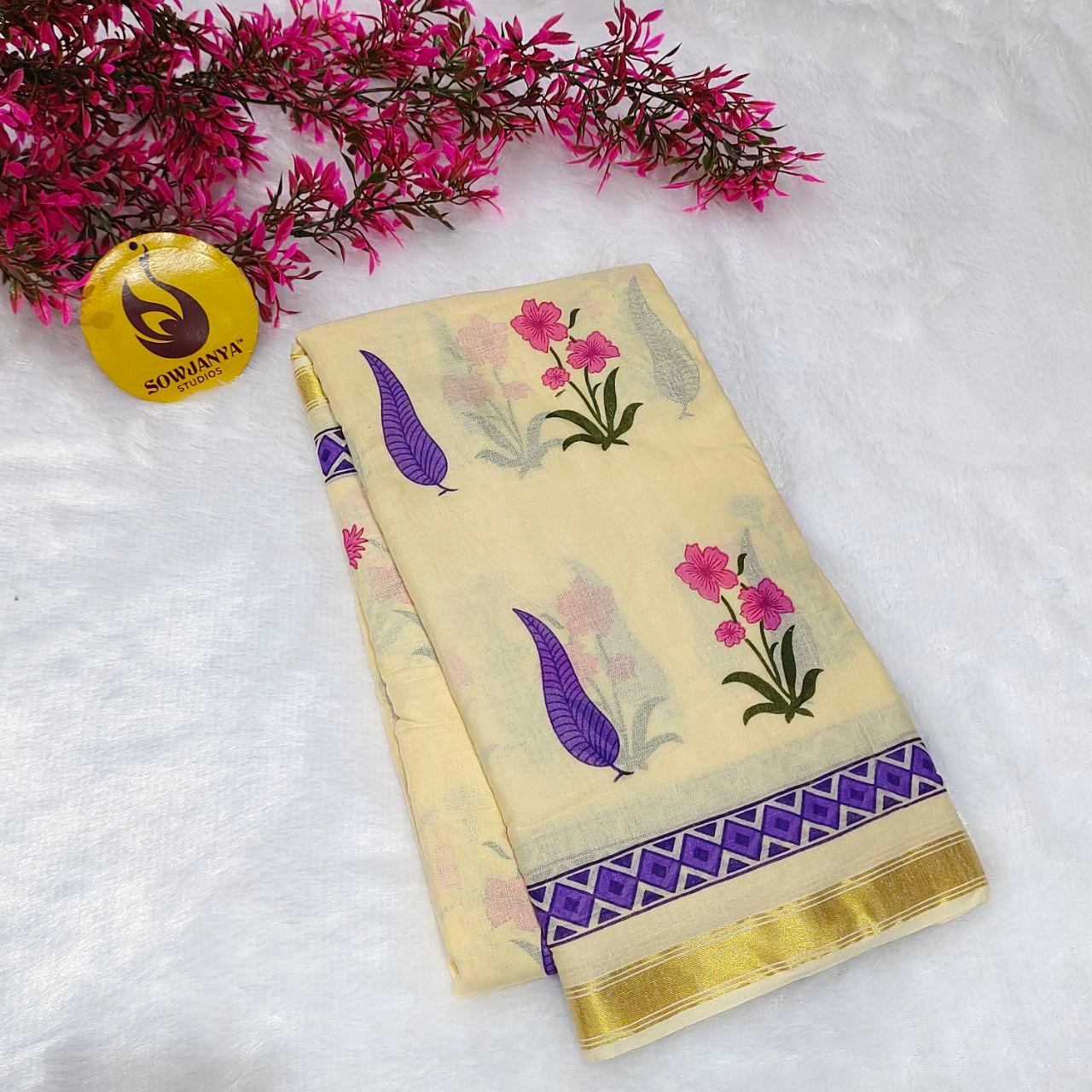Premium Soft Mul Cotton With Jari boarder Saree's- SSMUL3