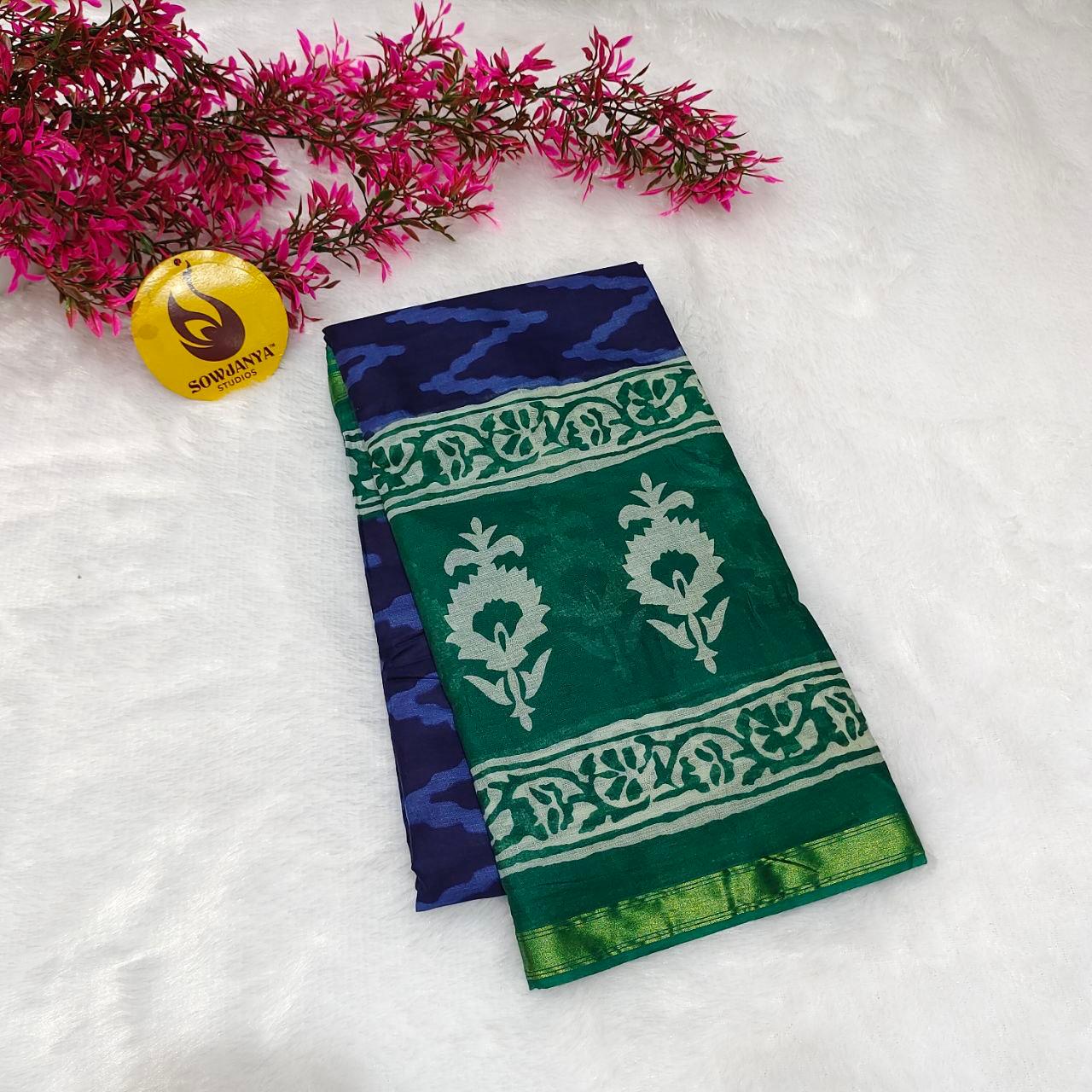 Premium Soft Mul Cotton With Jari boarder Saree's- SSMUL8