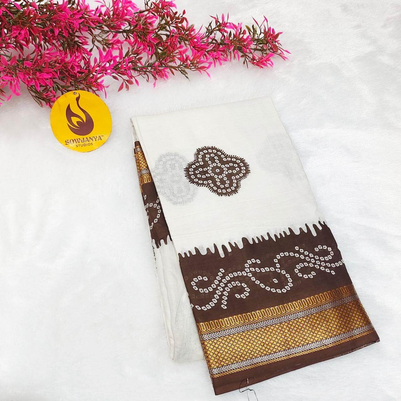 Premium Soft Mul Cotton With Jari boarder Saree's- SSMUL24