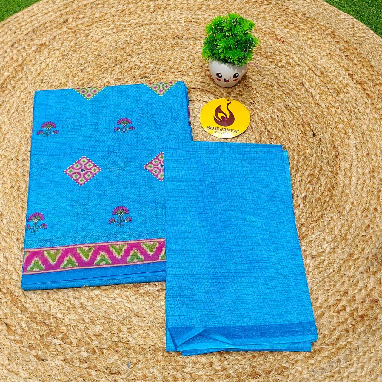 Premium Summer Cotton Sarees With Blouse HEAT17