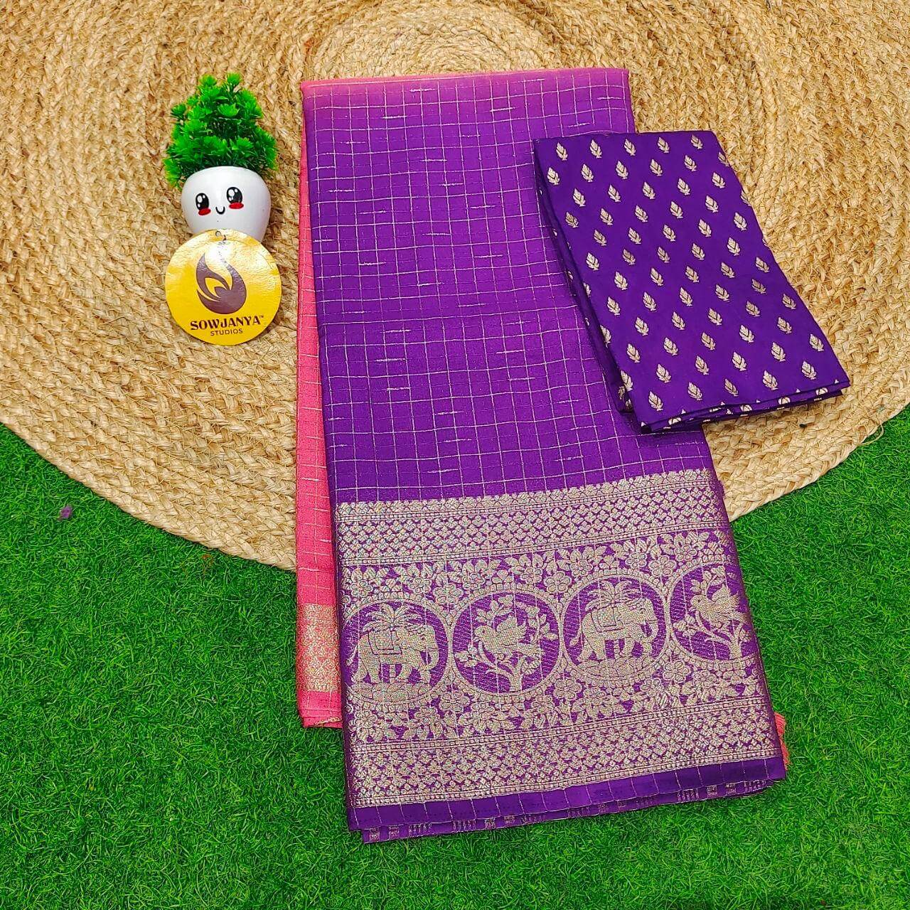 Premium Viscose Sarees With Zari Weaving - CLEAR03