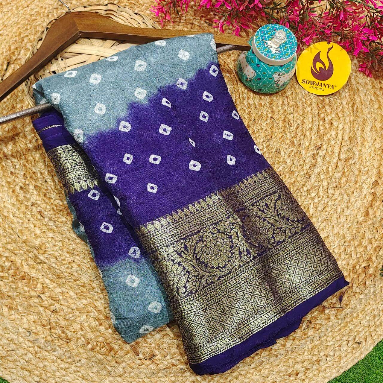 Original BANDINI Sarees with Blouse - CANDY4