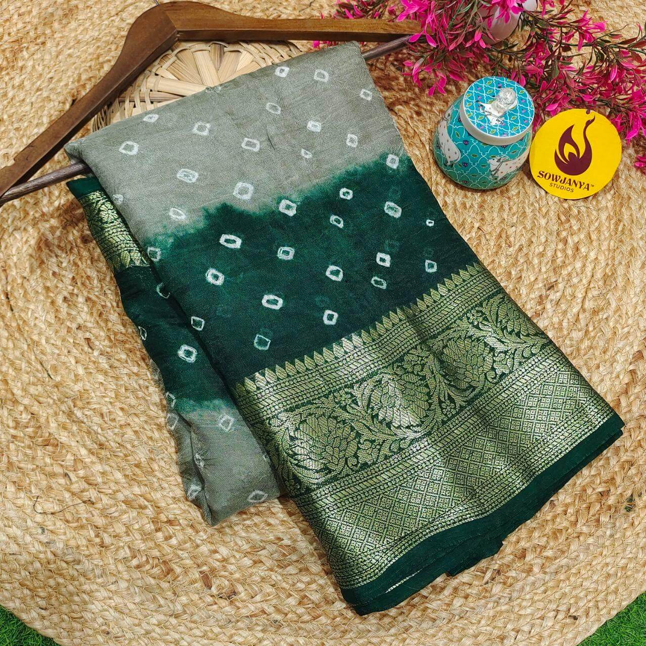 Original BANDINI Sarees with Blouse - CANDY5