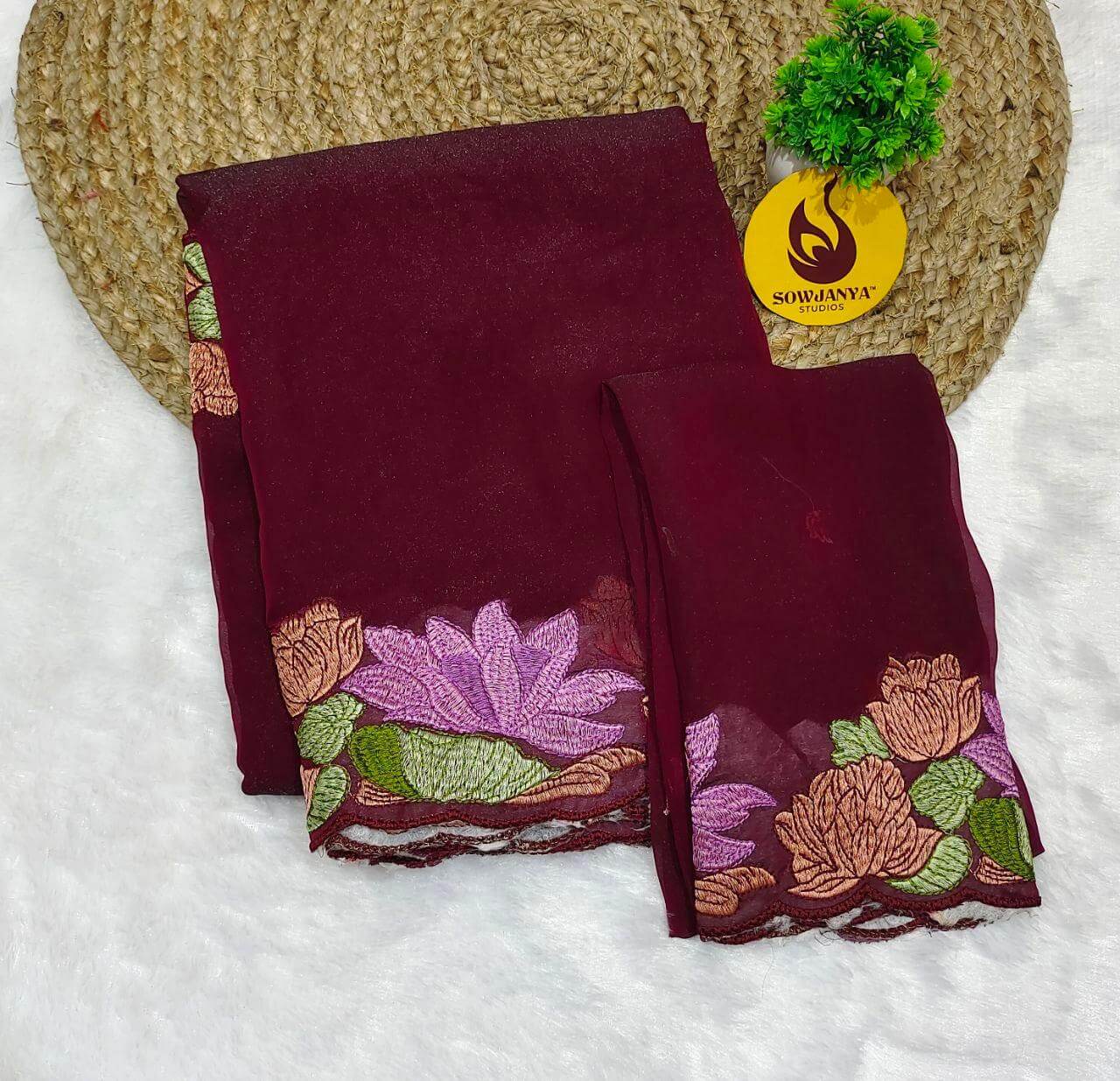 Designer Space Silk Sarees - SSBEW (WINE)