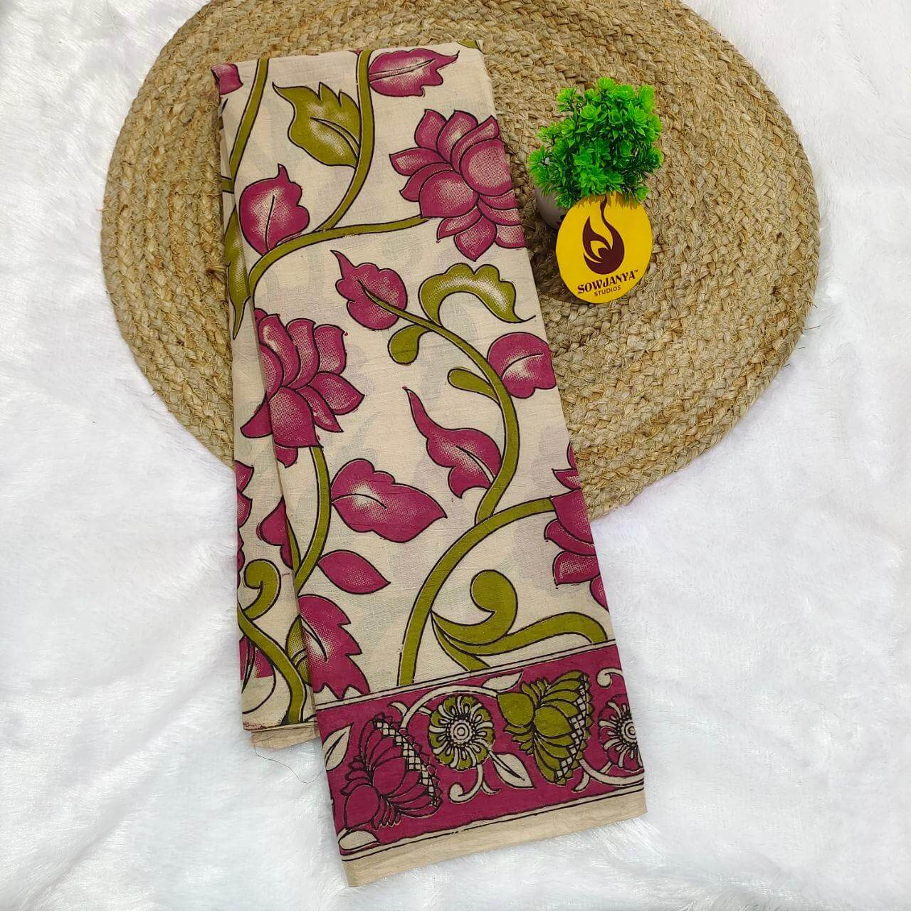 ORIGINAL PEDANA KALAMKARI Cotton Sarees (32)- BOMMA