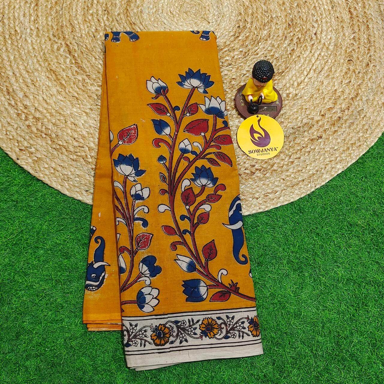 ORIGINAL PEDANA KALAMKARI Cotton Sarees (40)- BOMMA