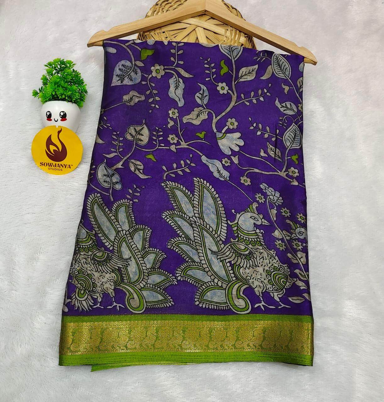 Maheshwari Design Fancy Sarees With Zari Border(9) - SSMHW