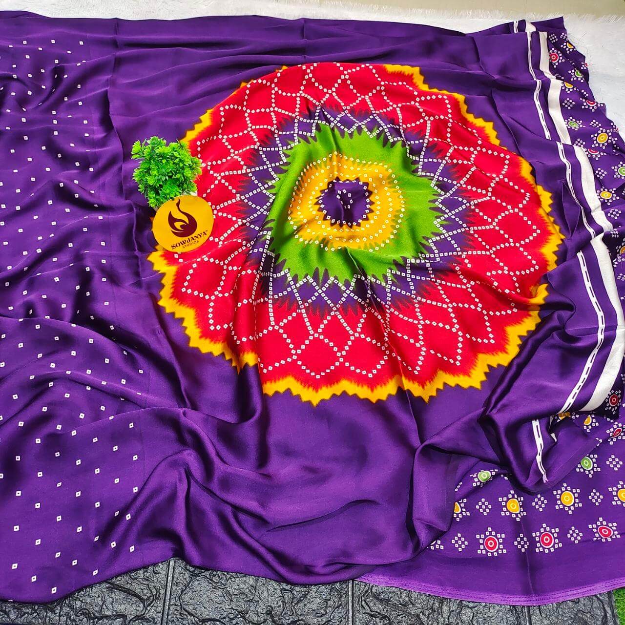 Heavy Japan Satin Crape Saree(86)violet- SSJPS