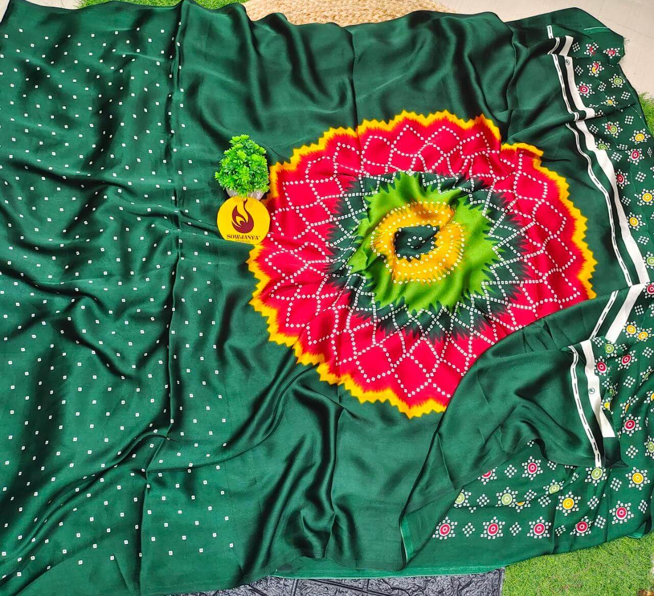 Heavy Japan Satin Crape Saree(87)green- SSJPS