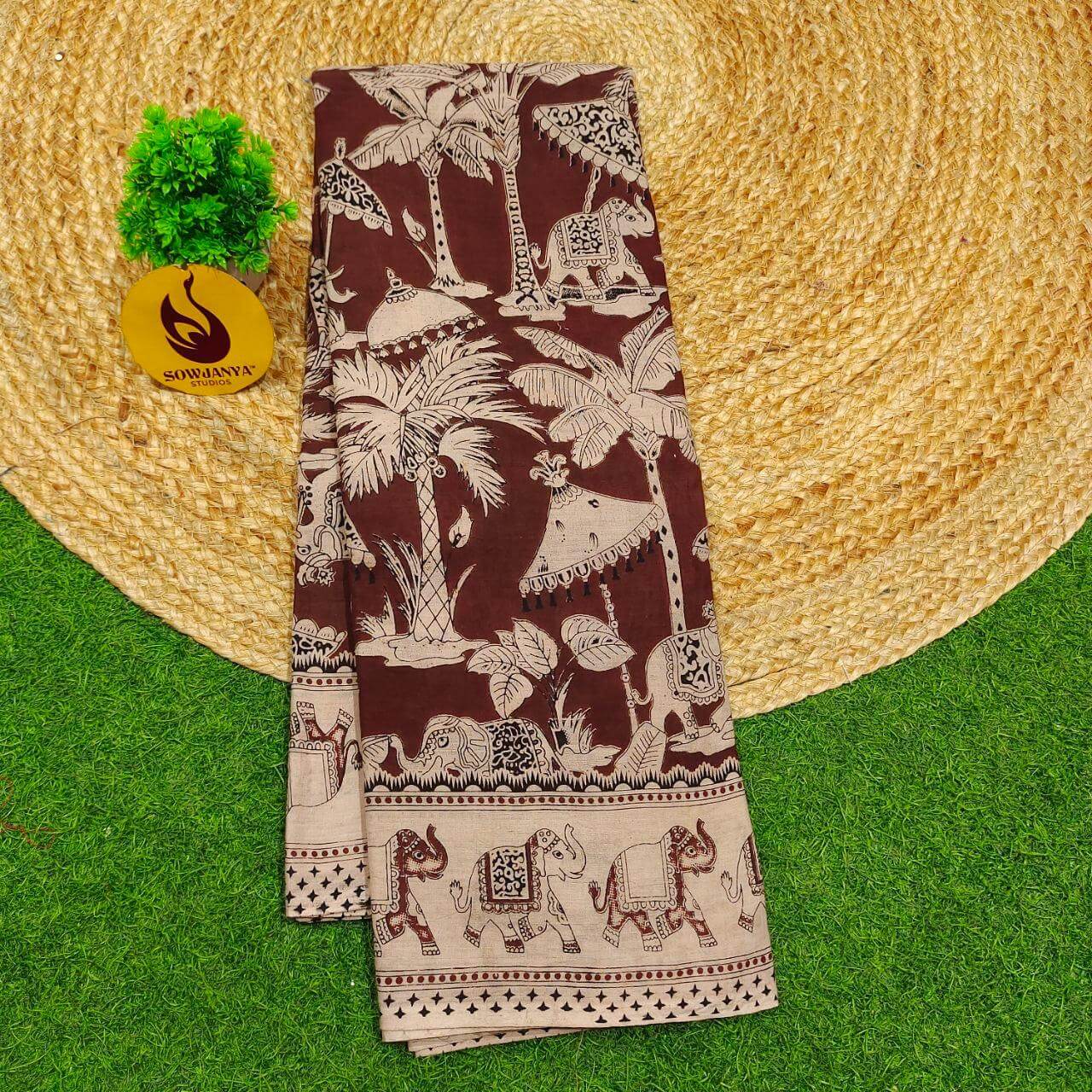 ORIGINAL PEDANA KALAMKARI Cotton Sarees (72)- BOMMA