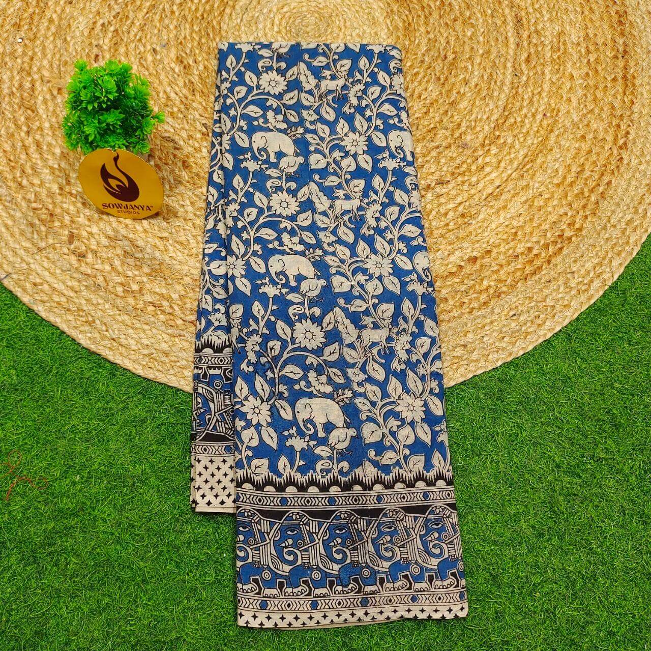 ORIGINAL PEDANA KALAMKARI Cotton Sarees (71)- BOMMA