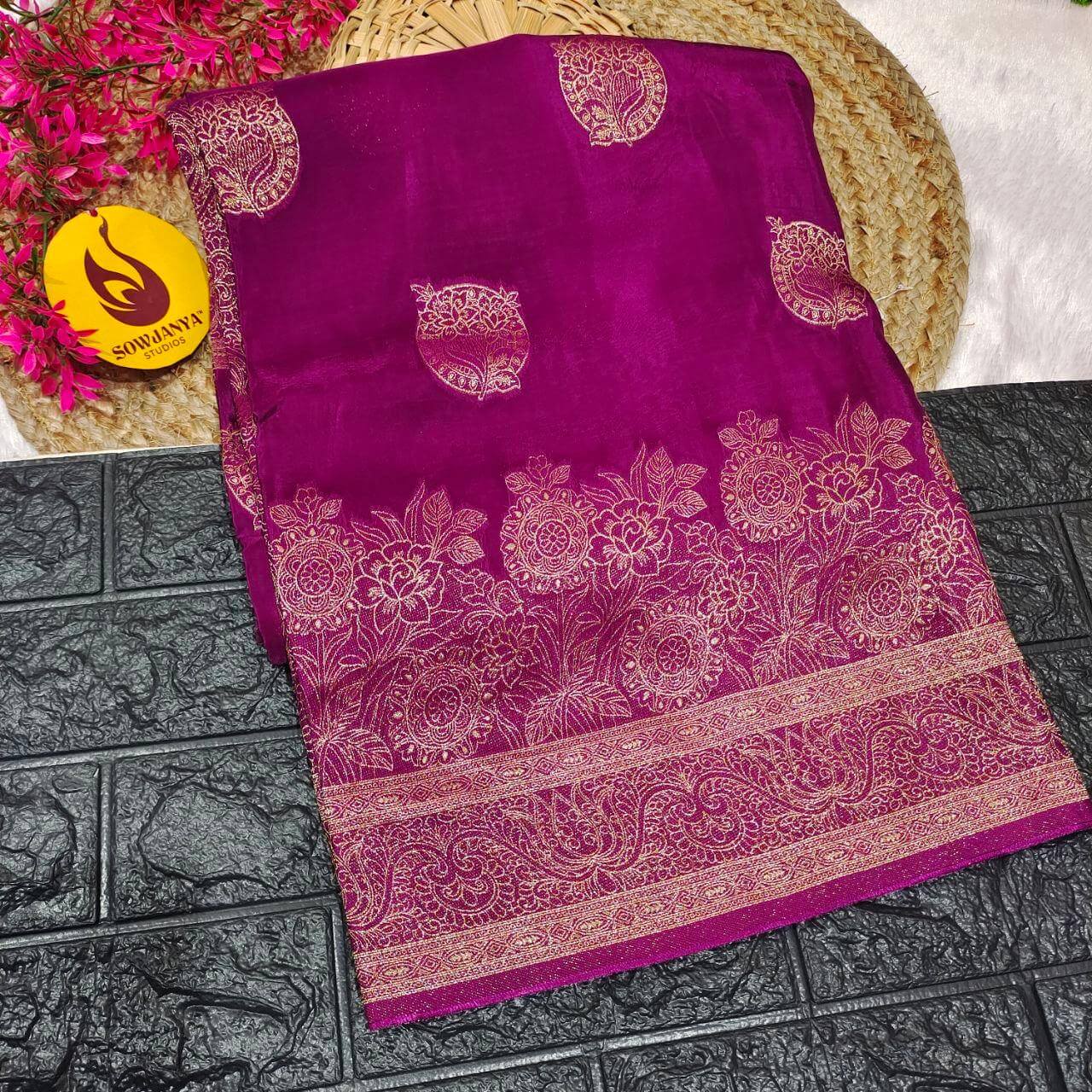 PURE BANARAS H-HO SILK(purple) - BOOM