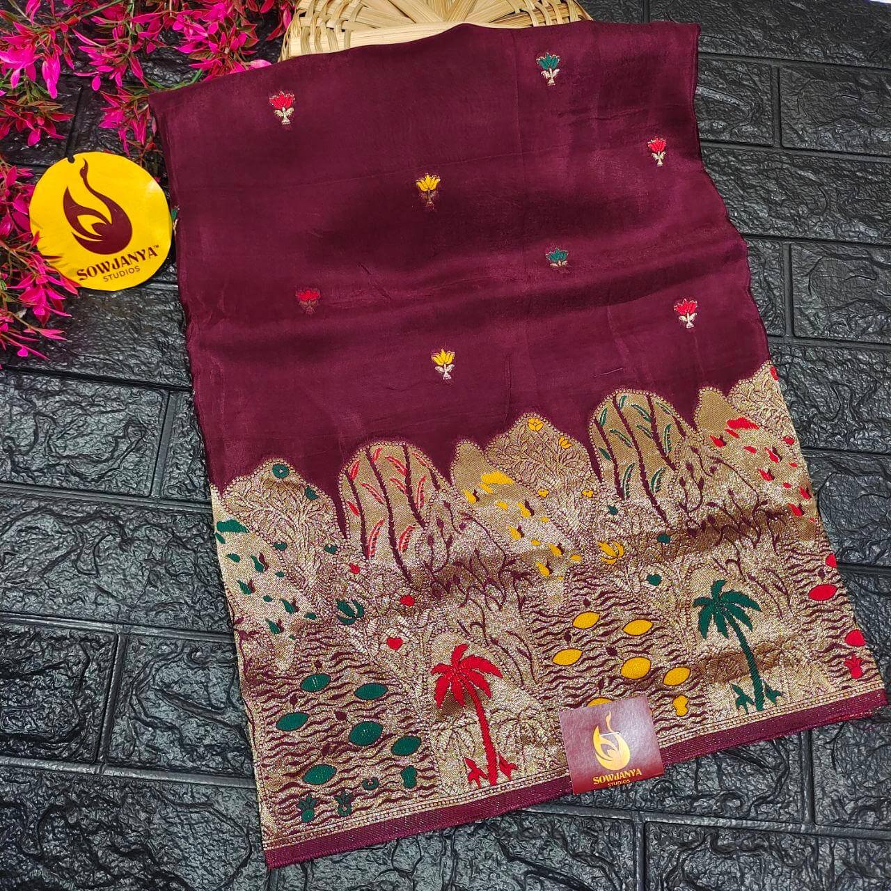 PURE BANARAS H-HO SILK(brownish wine shade) - BOOM
