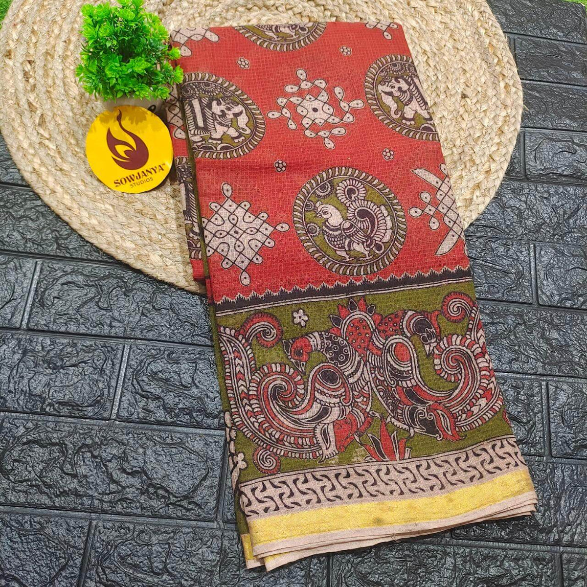 ORIGINAL PEDANA Kalamkari KOTA Cotton Sarees (90)- BLEND