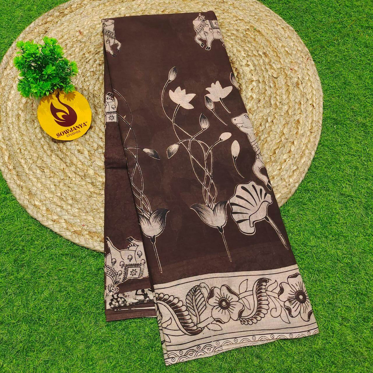 ORIGINAL PEDANA KALAMKARI Cotton Sarees (92)- BOMMA