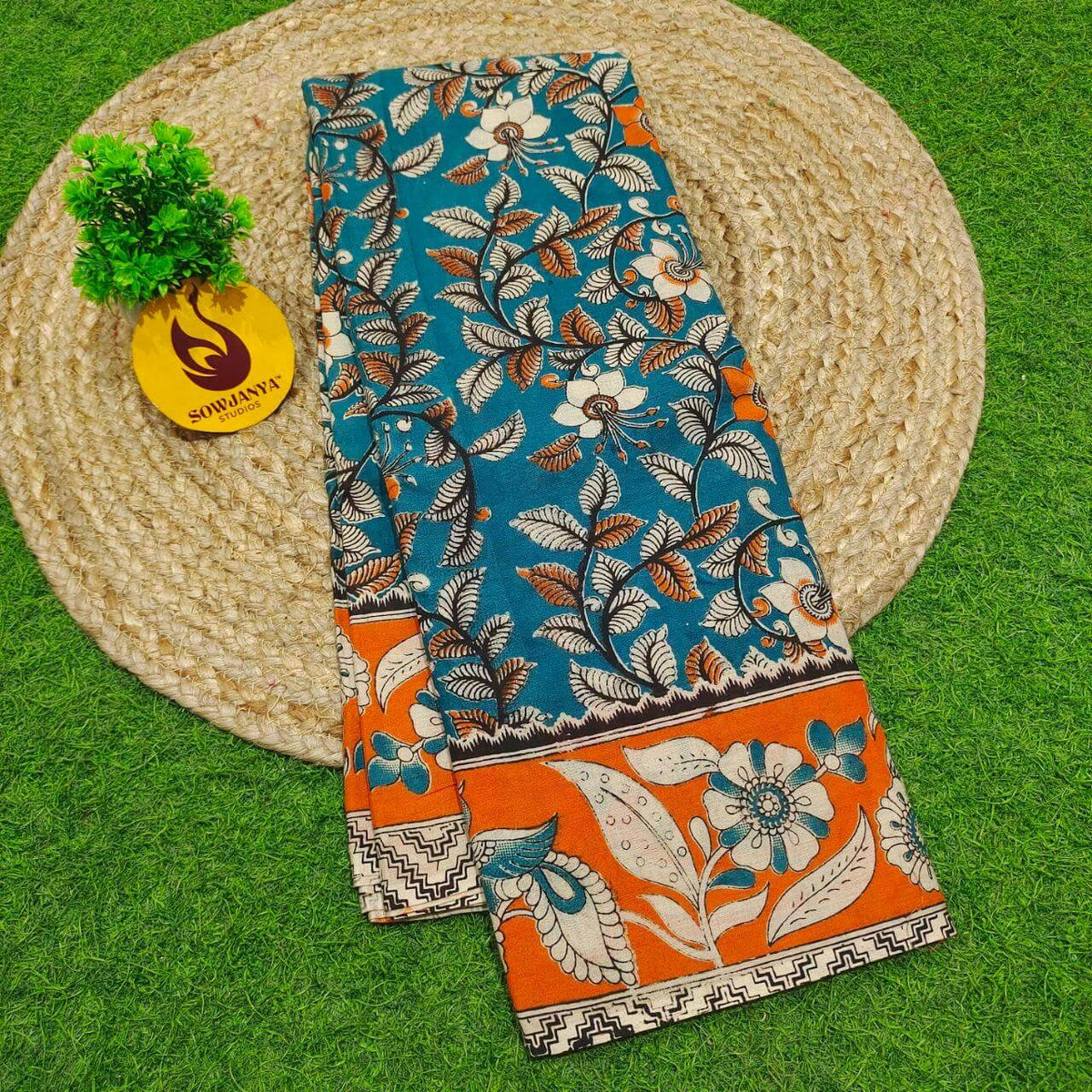 ORIGINAL PEDANA KALAMKARI Cotton Sarees (91)- BOMMA