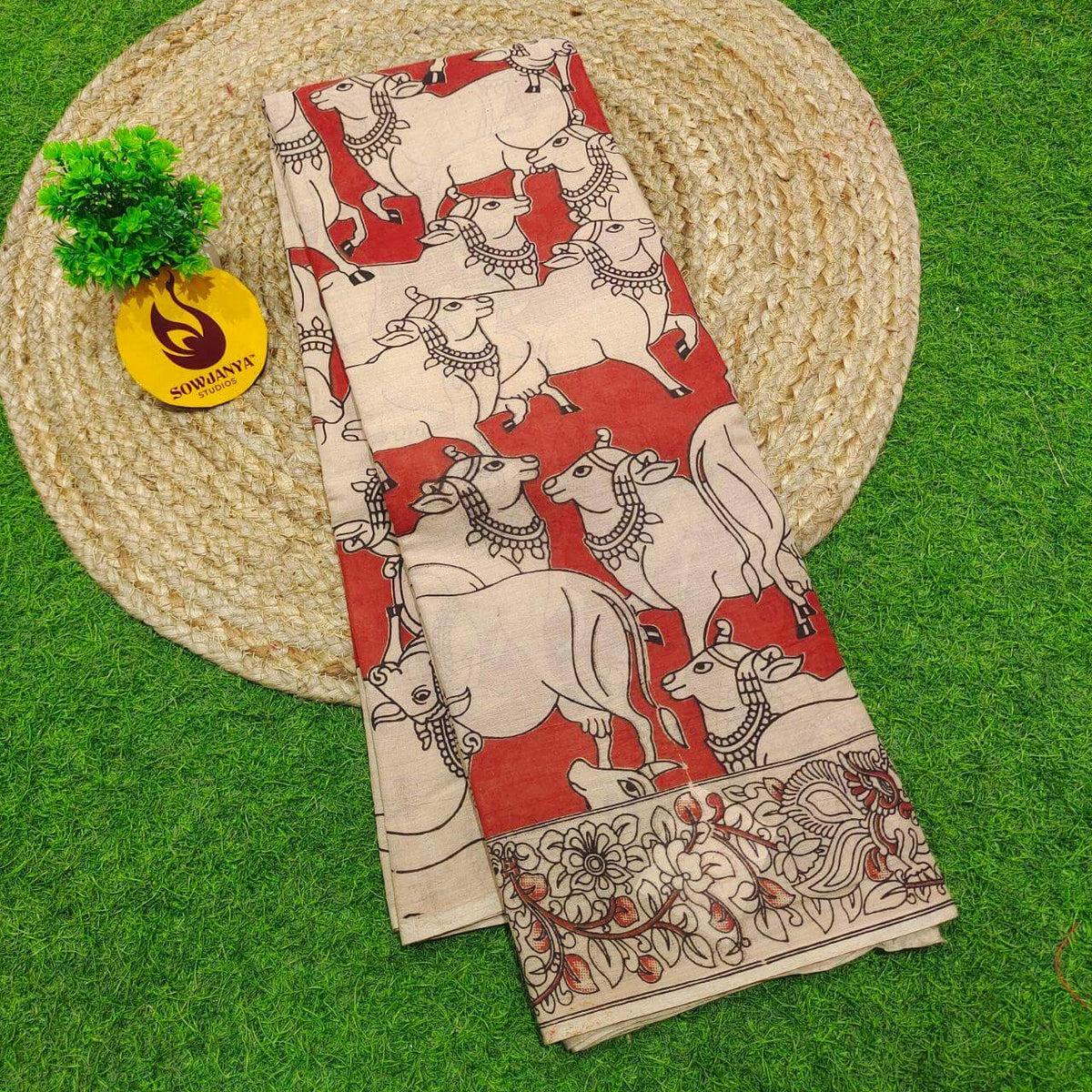ORIGINAL PEDANA KALAMKARI Cotton Sarees (88)- BOMMA