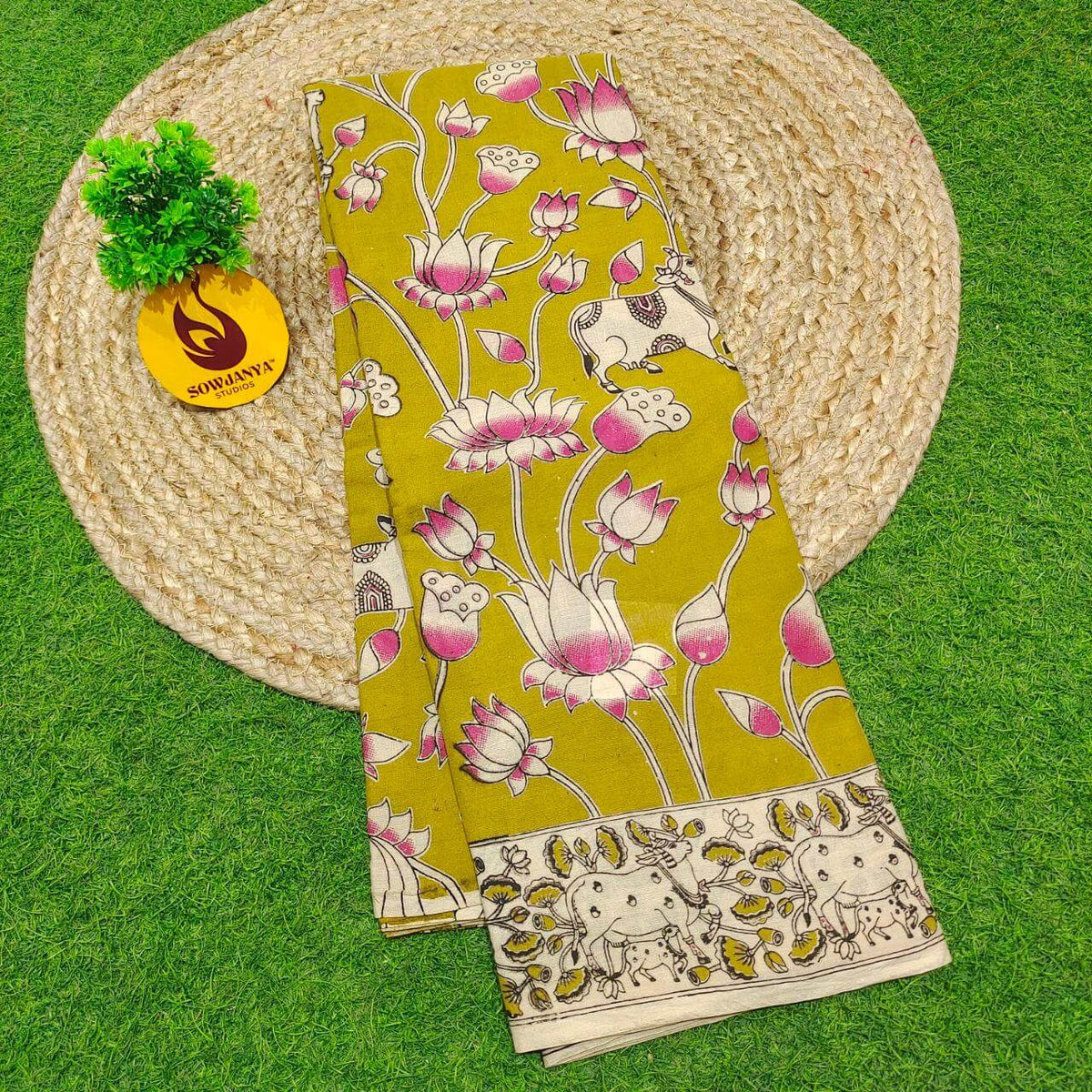ORIGINAL PEDANA KALAMKARI Cotton Sarees (84)- BOMMA