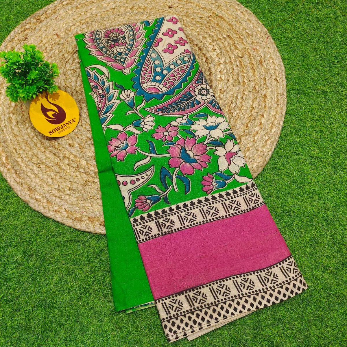 ORIGINAL PEDANA KALAMKARI Cotton Sarees (82)- BOMMA