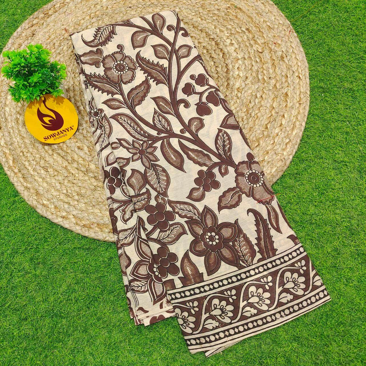 ORIGINAL PEDANA KALAMKARI Cotton Sarees (86)- BOMMA