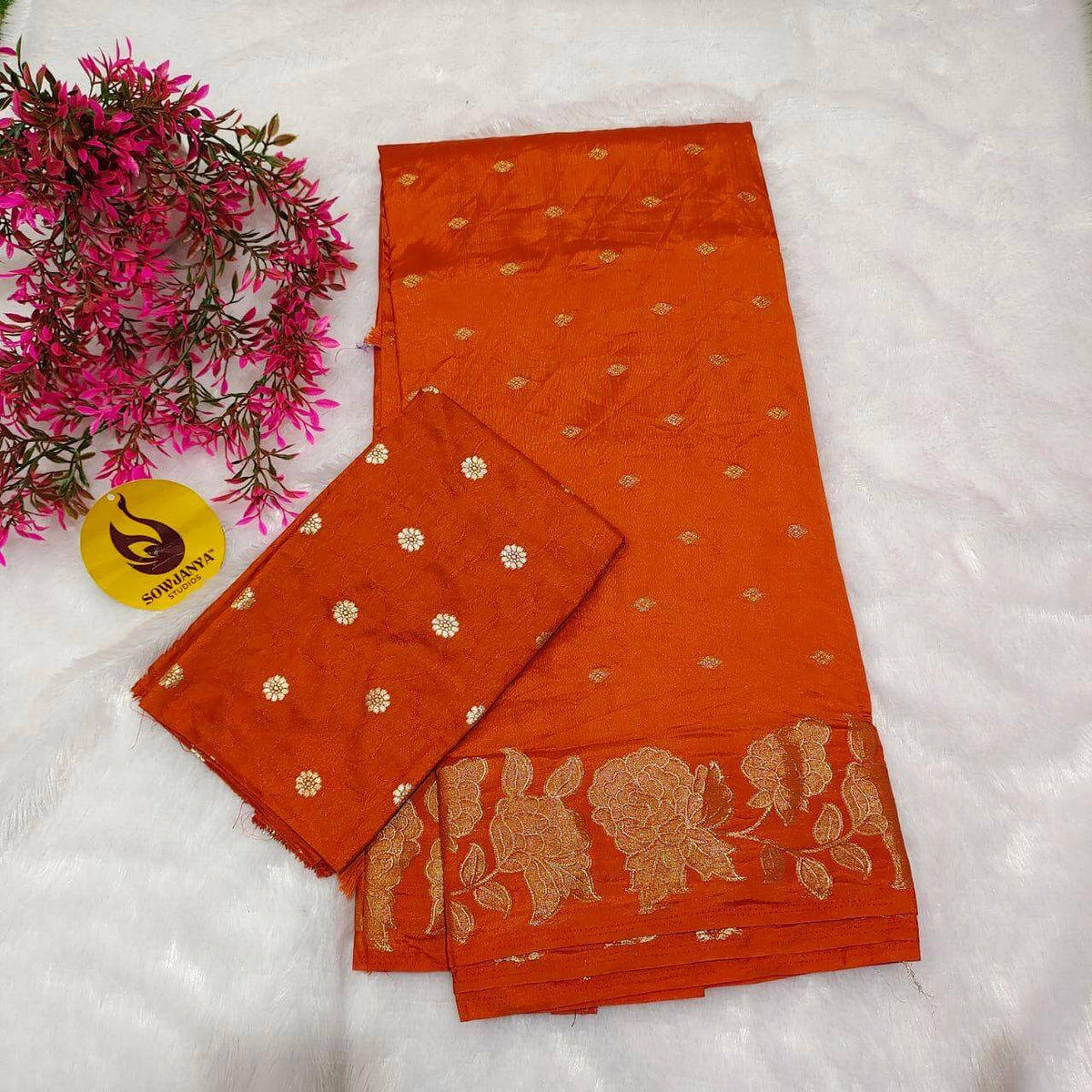 Premium Viscose Satin Crepe Saree- SSBUT