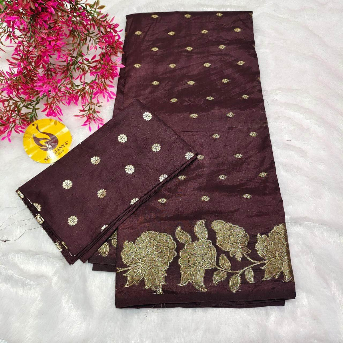 Premium Viscose Satin Crepe Saree- SSBUT