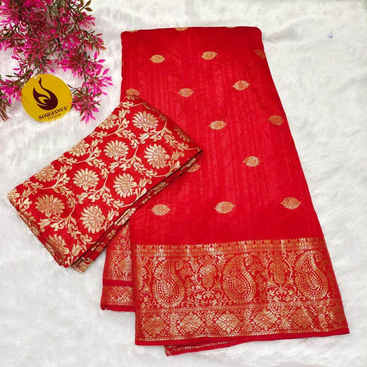 Premium Viscose Tussar Georgette Saree - SSBRD