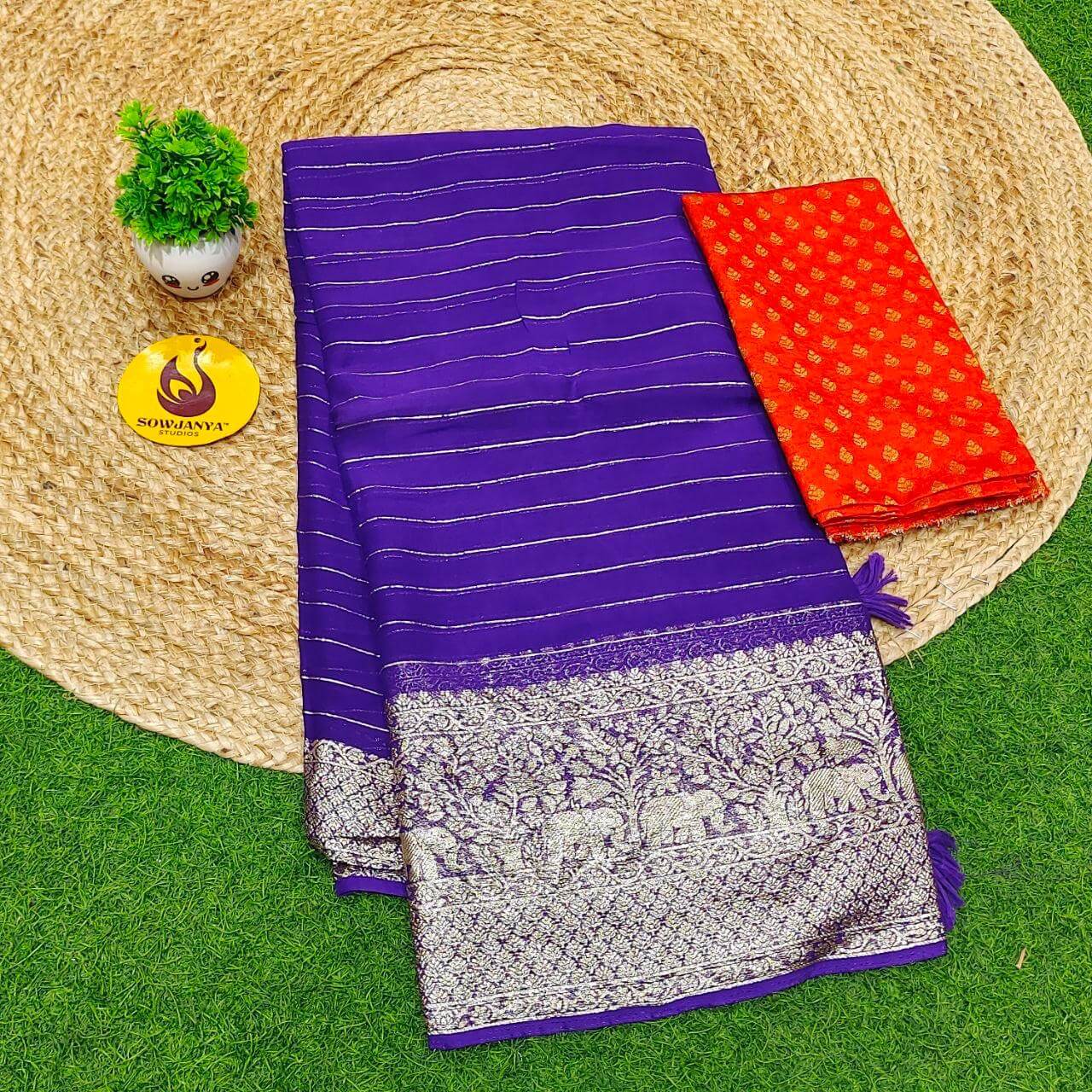 Premium Viscose Georgette Saree - BEST071