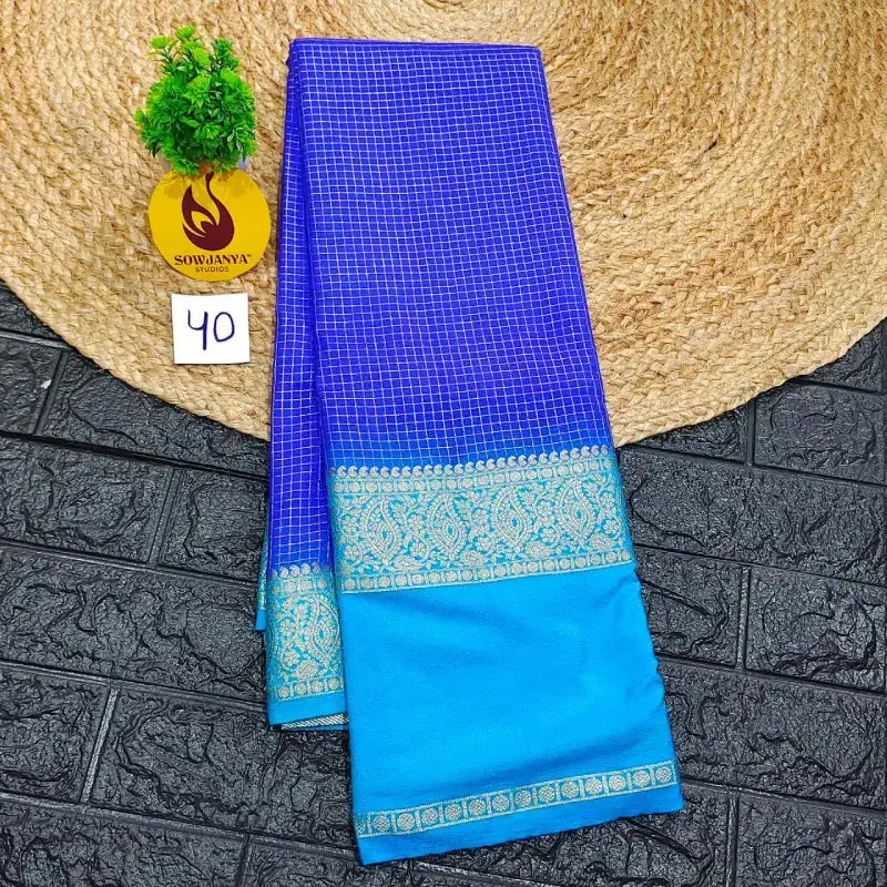 Premium Quality Mysore Crepe Sarees with Rich Pallu - MYSORE040