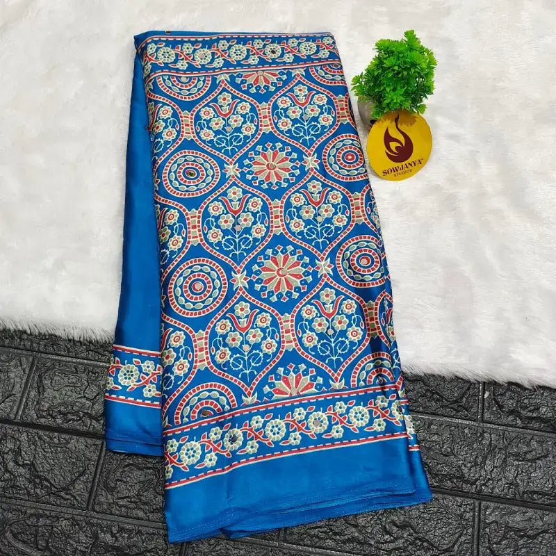 Japan Satin Crape Original Mirror Sarees52 - AJRAK