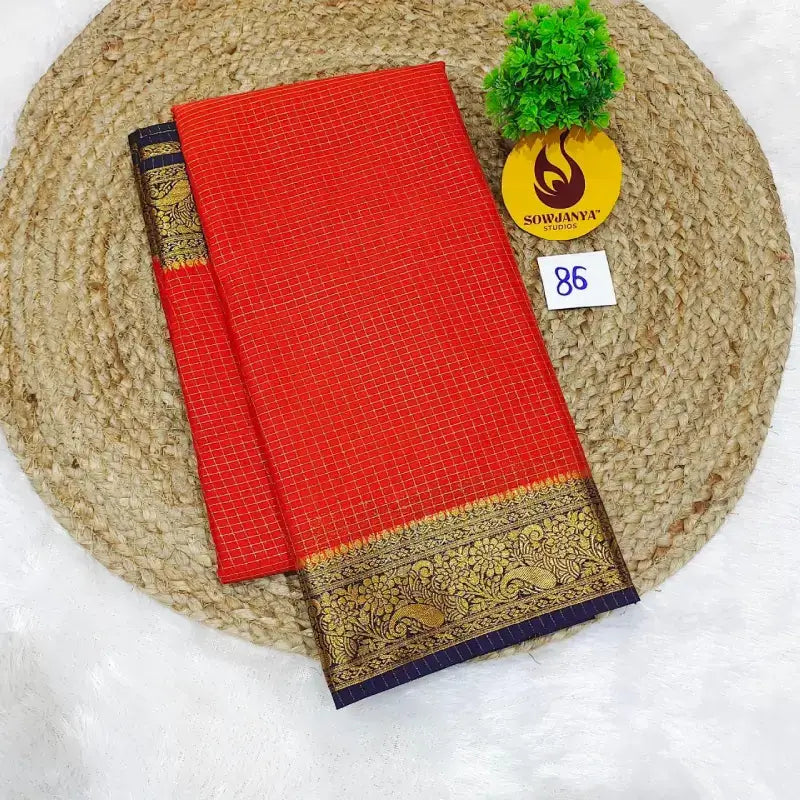 Premium Quality Mysore Crepe Sarees With Rich Pallu - MYSORE086