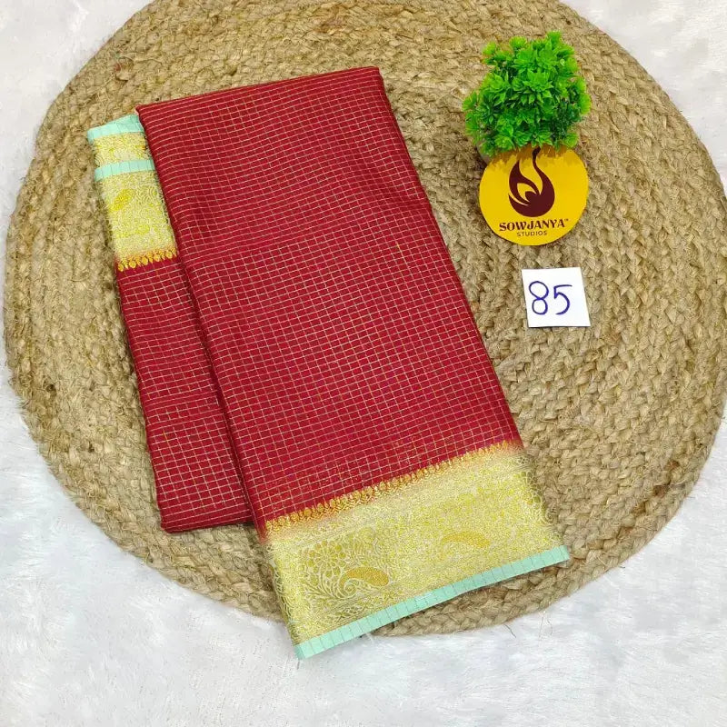 Premium Quality Mysore Crepe Sarees With Rich Pallu - MYSORE085