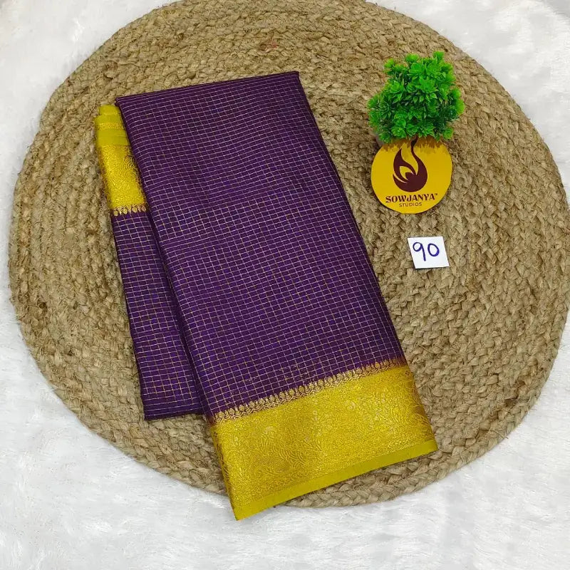 Premium Quality Mysore Crepe Sarees With Rich Pallu - MYSORE090