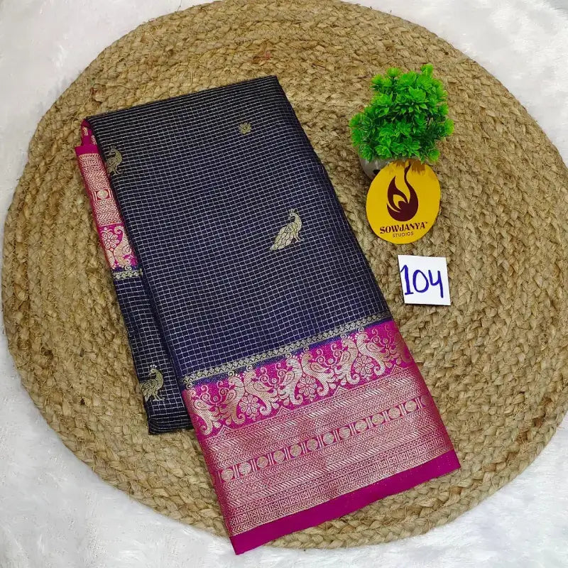 Premium Quality Mysore Crepe Sarees With Rich Pallu - MYSORE0104