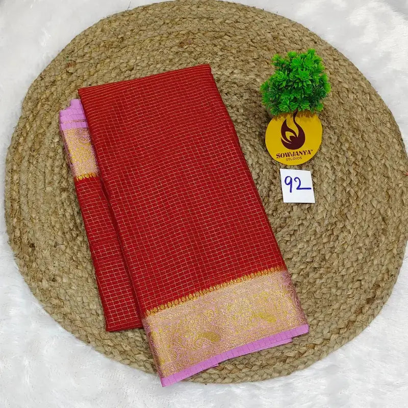 Premium Quality Mysore Crepe Sarees With Rich Pallu - MYSORE092