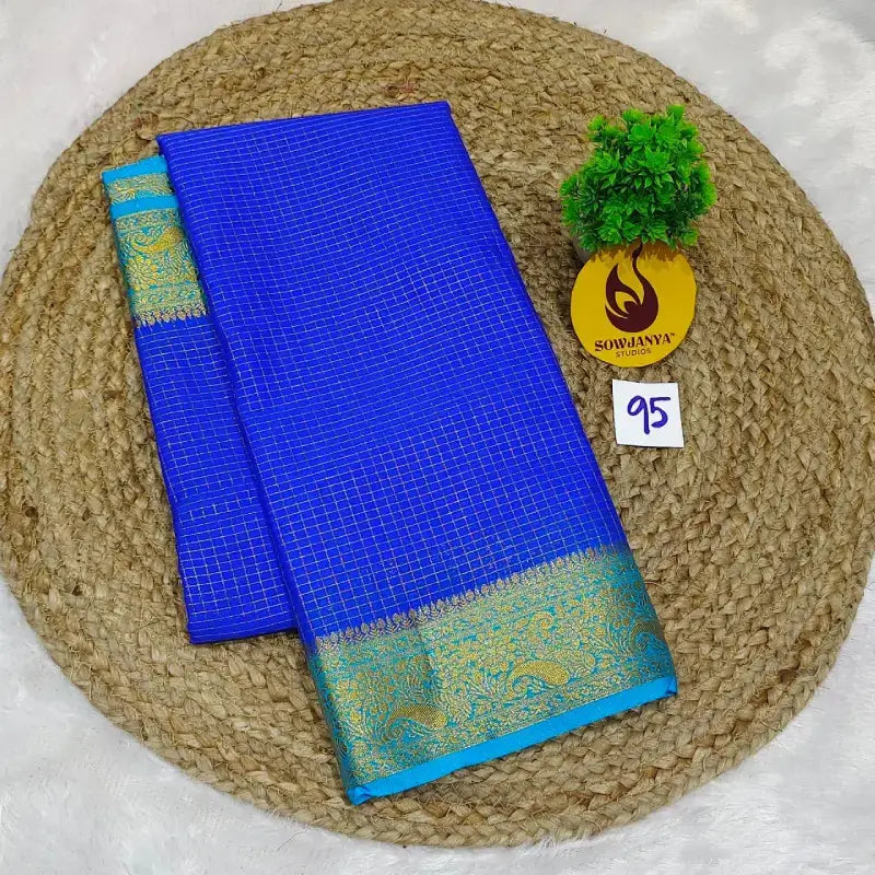Premium Quality Mysore Crepe Sarees With Rich Pallu - MYSORE095