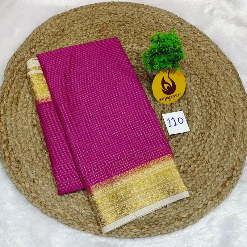 Premium Quality Mysore Crepe Sarees With Rich Pallu - MYSORE0110