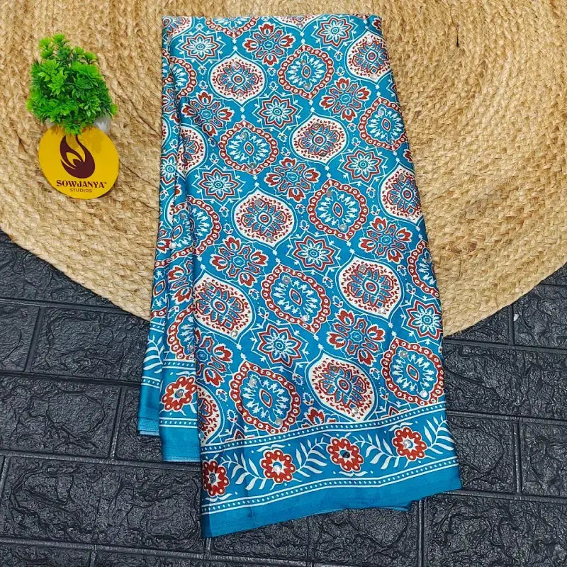 Japan Satin Crape Original Mirror Sarees58 - AJRAK