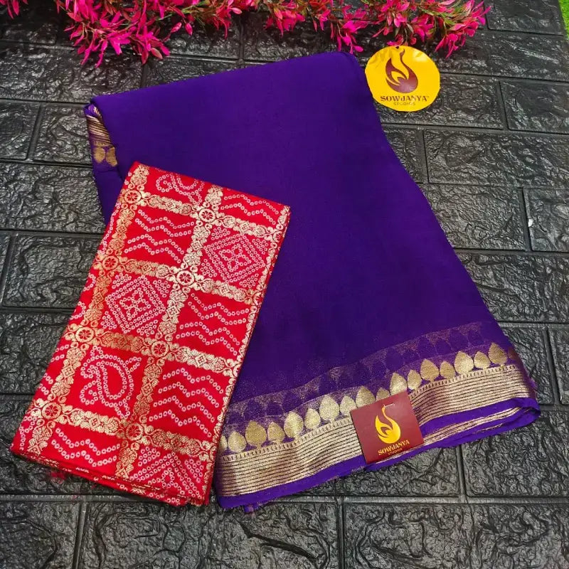 Premium Viscose Georgette ZARI LINES Saree's(any Border Design blouse design) - YEAR
