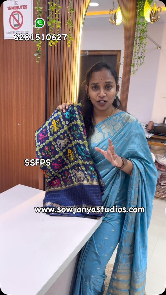 Fancy Patola Silk Sarees with  Blouse |CODE: SSFPS | Best Saree Shop in Hyderabad