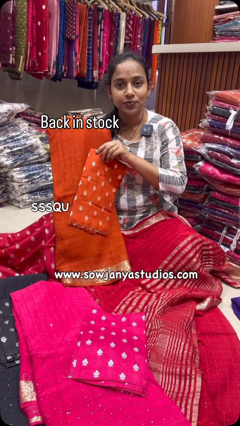 Premium Viscose Georgette Sequence Sarees with  Bl | Best Saree Shop in Hyderabad