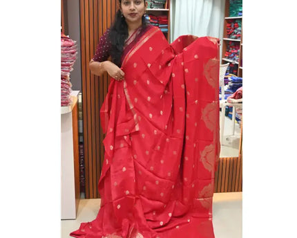 Premium Viscose Satin Crape Georgette Saree - SSCRM2