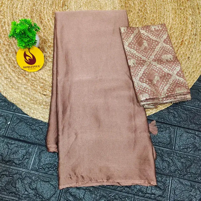 Premium Crush Saree with Bandini Blouse - BIRD2